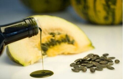 Pumpkin seed oil to prepare the body for worm medicine