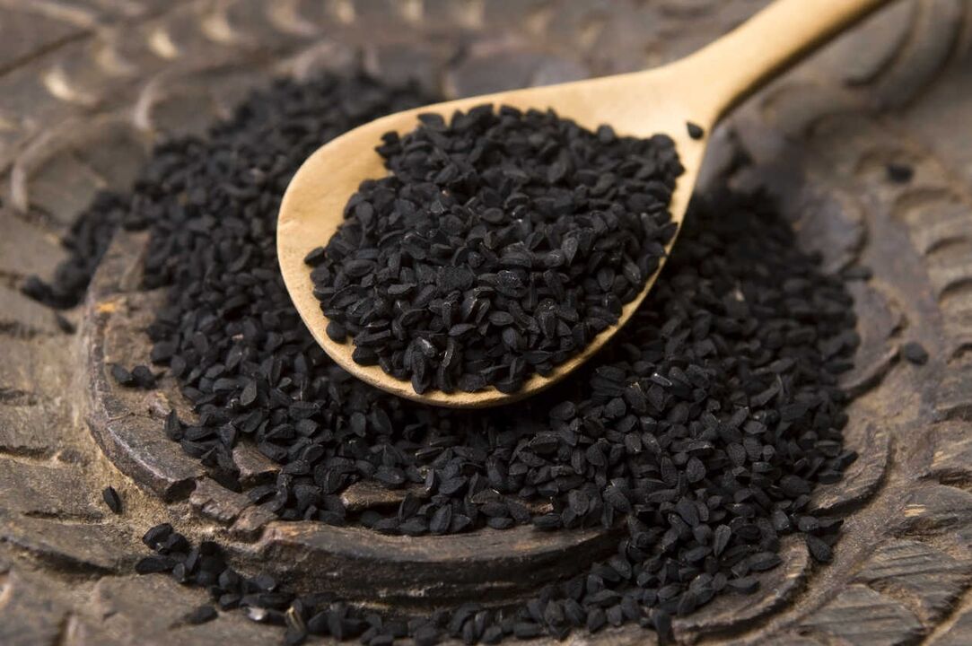 To destroy the parasites, you need to eat a spoonful of black cumin seeds on an empty stomach. 